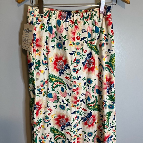 Vintage Deadstock David Smith floral midi skirt - Picture 2 of 7